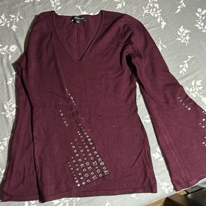 INC wine color party wear sweater brand new